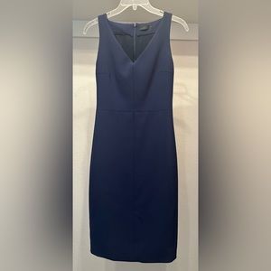 The Row Navy Blue Sleeveless Suit Dress V-neck Size 4 EUC